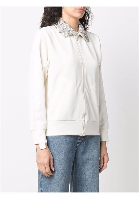 White crystal-embellished zipped sweatshirt - women GOLDEN GOOSE | GWP00875P00082781361